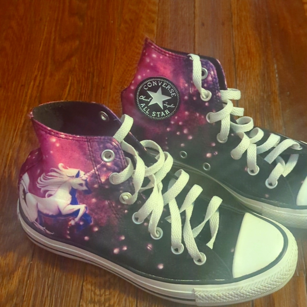 High top Galaxy print unicorn converse